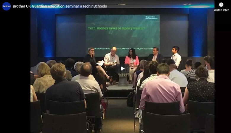 An audience and panel at a Guardian Education seminar